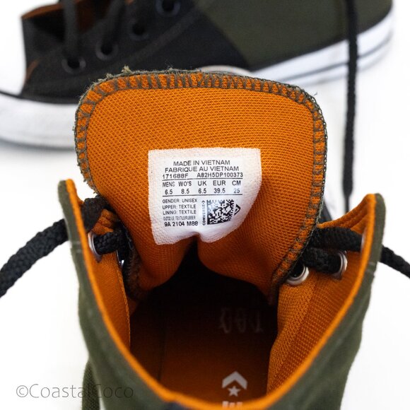Converse Chuck Taylor All Star High Top M 6.5/W 8.5 Cargo Green/Black Sneakers - Picture 8 of 10